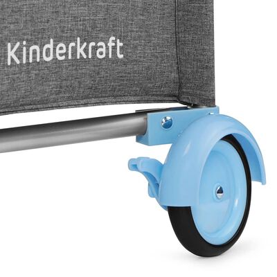 Kinderkraft Składane łóżeczko JOY z akcesoriami, niebiesko-szare