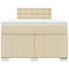 vidaXL Ł&oacute;żko kontynentalne z materacem, kremowe, tkanina, 120x200 cm