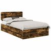 vidaXL Ramka ł&oacute;żka Dąb Wędzony 135 x 190 cm Drewno inżynieryjne