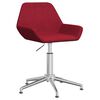 vidaXL Obrotowe krzesło stołowe, winna czerwień, obite tkaniną