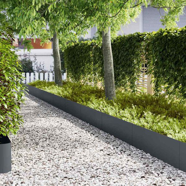 vidaXL Krawężnik do trawnika 20 pcs Antracyt 100 x 0.05 x 20 cm