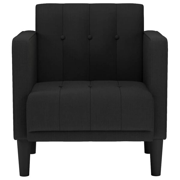vidaXL Sofa Fotel z Podłokietnikami Czarny 53 cm Tkanina