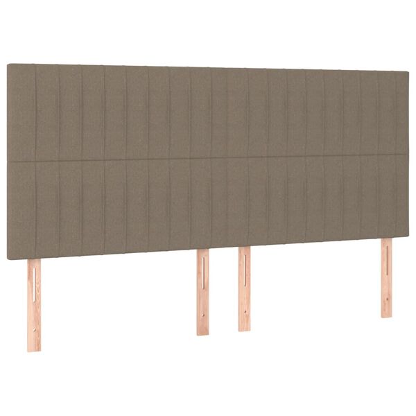 vidaXL Zagł&oacute;wek taupe 180x5x118/128 cm materiał