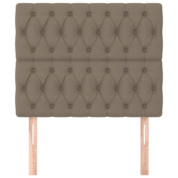 vidaXL Zagł&oacute;wek taupe 100x7x118/128 cm tkanina