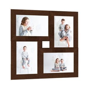 vidaXL Ramka na 4 zdjęcia 10x15 cm, ciemnobrązowa, MDF