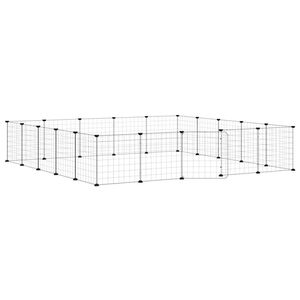 vidaXL Klatka dla zwierząt z bramką, 20 paneli, czarna, 35x35 cm, stal