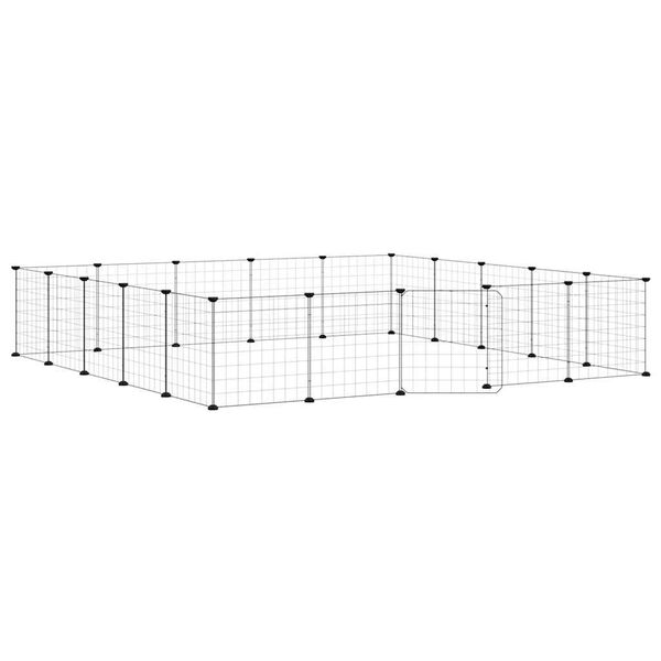 vidaXL Klatka dla zwierząt z bramką, 20 paneli, czarna, 35x35 cm, stal