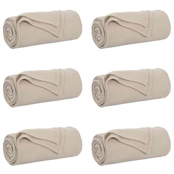 vidaXL Koce narzutowe 6 pcs Beżowy 240 x 220 cm Polar