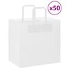 vidaXL Torby papierowe 50 szt. z uchwytami białe 26x17x25 cm