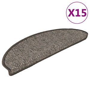 vidaXL Samoprzylepne nakładki na schody 15 szt. 65x21x4 cm szaro-beżowe
