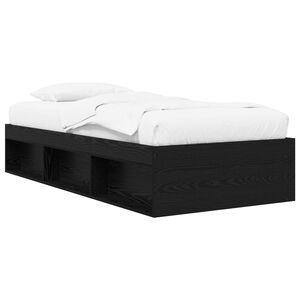 vidaXL Rama ł&oacute;żka z przechowywaniem z p&oacute;łką Czarny dąb 80 x 200 cm