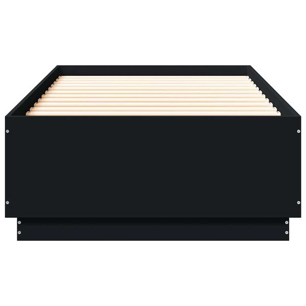 vidaXL Rama łóżka, czarna, 100x200 cm, materiał drewnopochodny