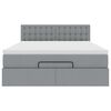 vidaXL Rama łóżka otomana z materacem, jasnoszara, 140x200 cm, tkanina