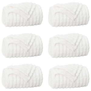 vidaXL Koce narzutowe 6 szt. Biały 200 x 150 cm 4.5 kg Polar