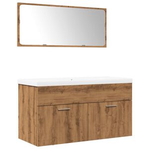 vidaXL 3-częściowy zestaw mebli łazienkowych, dąb artisan