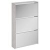 vidaXL Szafka na buty, lustro i 3 szuflady, szary beton, 63x17x102,5cm