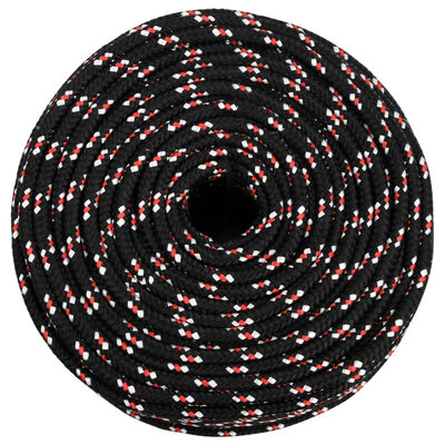 vidaXL Linka żeglarska, czarna, 10 mm, 100 m, polipropylen