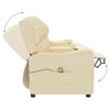 vidaXL Rozkładany fotel masujący z uchwytem, 4-os., kremowy, tkanina