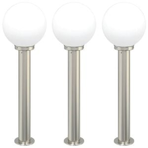 vidaXL Słupki oświetleniowe 3 szt. 80 cm Stal nierdzewna IP44