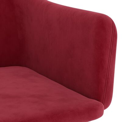 vidaXL Krzesła stołowe, 2 szt., winna czerwień, aksamitne