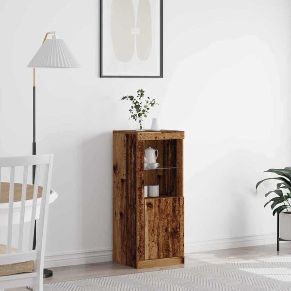 vidaXL Komoda LED Ze LED Lights Stare drewno 41 x 37 x 100 cm