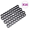 vidaXL Kratki trawnikowe, 16 szt., czarne, 60x40x3 cm, plastik