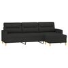 vidaXL 3-osobowa sofa z podn&oacute;żkiem, czarna, 210 cm, tkaniną
