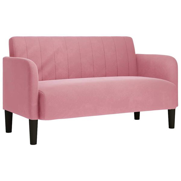 vidaXL Sofa dwuosobowa r&oacute;żowa 109 cm aksamitna