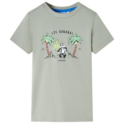 Koszulka dziecięca, z małpką, jasne khaki, 92