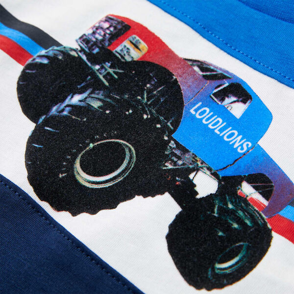 Koszulka dziecięca z kr&oacute;tkimi rękawami, niebiesko-granatowa, 140