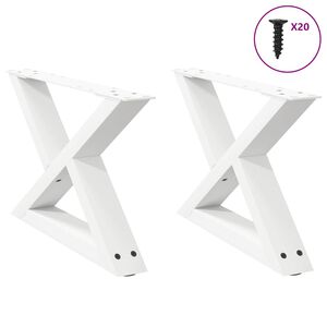 vidaXL Nogi do stolika kawowego 2 szt. Białe 60x(30-31,3) cm Stal