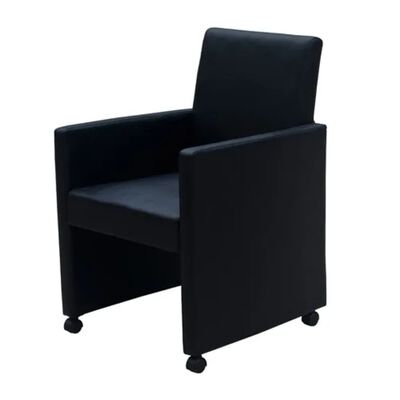 vidaXL Krzesła stołowe, 2 szt., czarne, obite sztuczną skórą