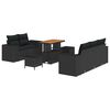 vidaXL Zestaw Sof na Ogr&oacute;d z poduszką 8 pcs Czarny Rattan poli