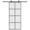 vidaXL Drzwi przesuwne z zestawem okuć czarne 90x205 cm ESG szkło