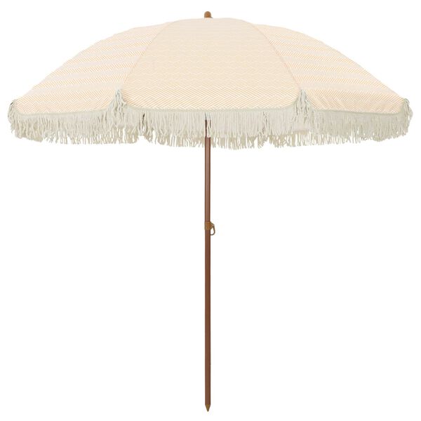 vidaXL Parasol plażowy Żółty i Biały Ø 205 x 209 cm Stal