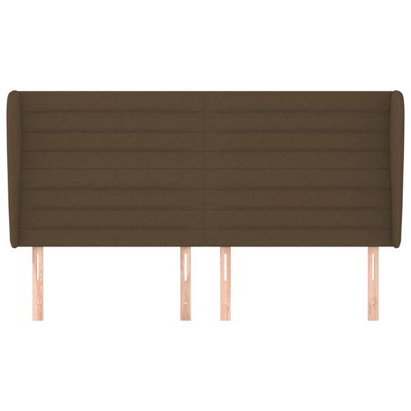 vidaXL Zagł&oacute;wek uszak, ciemnobrązowy, 183x23x118/128 cm, tkanina