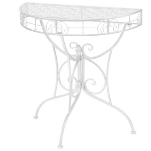 vidaXL P&oacute;łokrągły stolik vintage, metalowy, 72 x 36 x 74 cm, srebrny