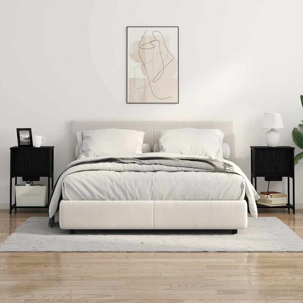 vidaXL Szafka Nocna 2 pcs Czarny Dąb 38 x 31 x 61 cm