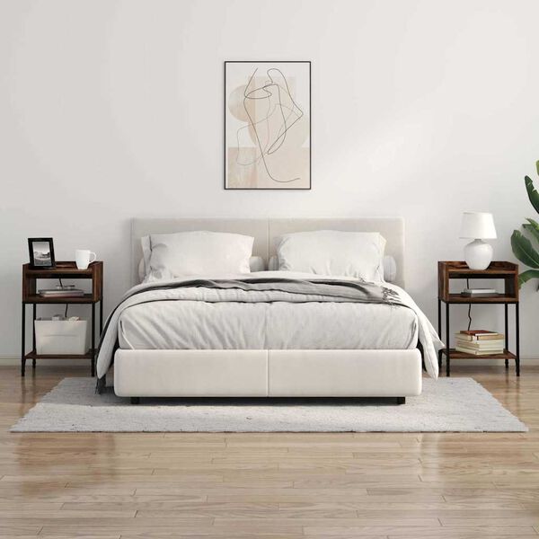 vidaXL Szafka Nocna z p&oacute;łką Dąb wędzony 40 x 40 x 61 cm