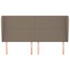 vidaXL Zagł&oacute;wek uszak, taupe, 203x23x118/128 cm, tkanina