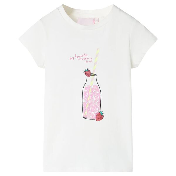 Koszulka dziecięca z kr&oacute;tkimi rękawami, ecru, 104