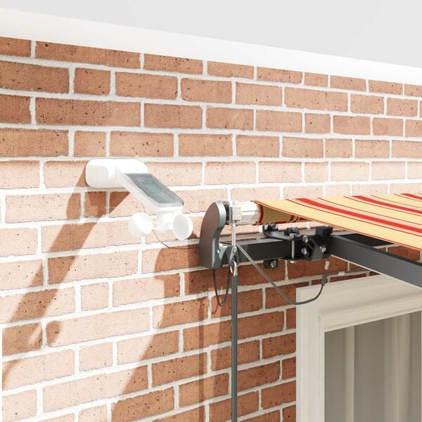 vidaXL Markiza zwijana z ż&oacute;łty i pomarańczowy 350 x 250 cm tkanina