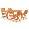 vidaXL 5-częściowy zestaw mebli ogrodowych, lite drewno tekowe