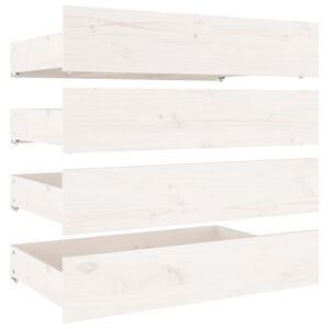 vidaXL Szuflady pod ł&oacute;żko, 4 szt., białe, lite drewno sosnowe