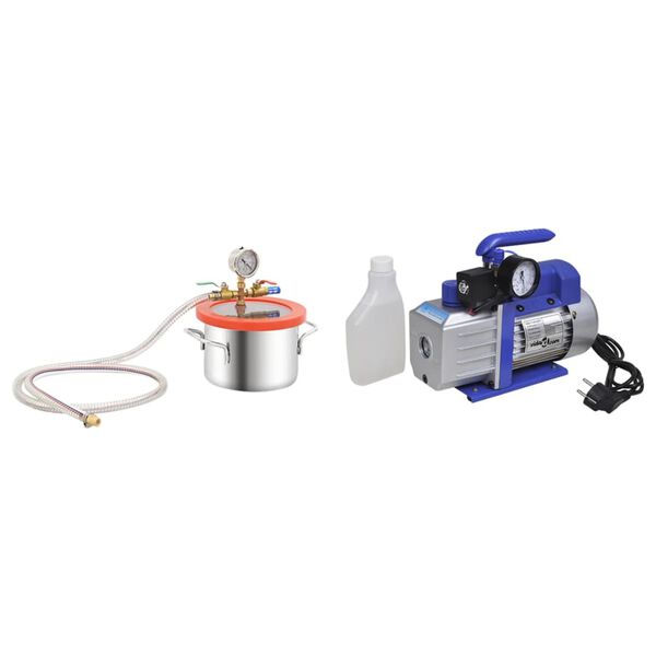 vidaXL Komora pr&oacute;żniowa z pompą jednostopniową, 3,7 L