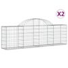 vidaXL Kosze gabionowe, 2 szt, 200x30x60/80 cm, galwanizowane żelazo
