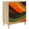 vidaXL Komoda z szufladami BONN Retro falowy nadruk 66 x 36,5 x 75 cm