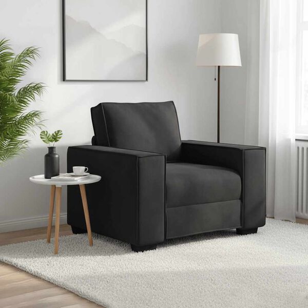 vidaXL Sofa Fotel Czarny 60 cm Aksamit