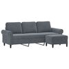 vidaXL 3-osobowa sofa z podn&oacute;żkiem, ciemnoszary, 180 cm, aksamit