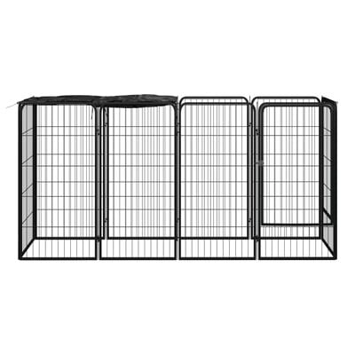 vidaXL Kojec dla psa, 10 paneli, czarny, 50x100 cm, stal